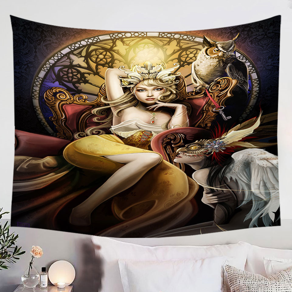 Fine-Art-Beautiful-Girl-the-Fettered-Queen-Tapestry