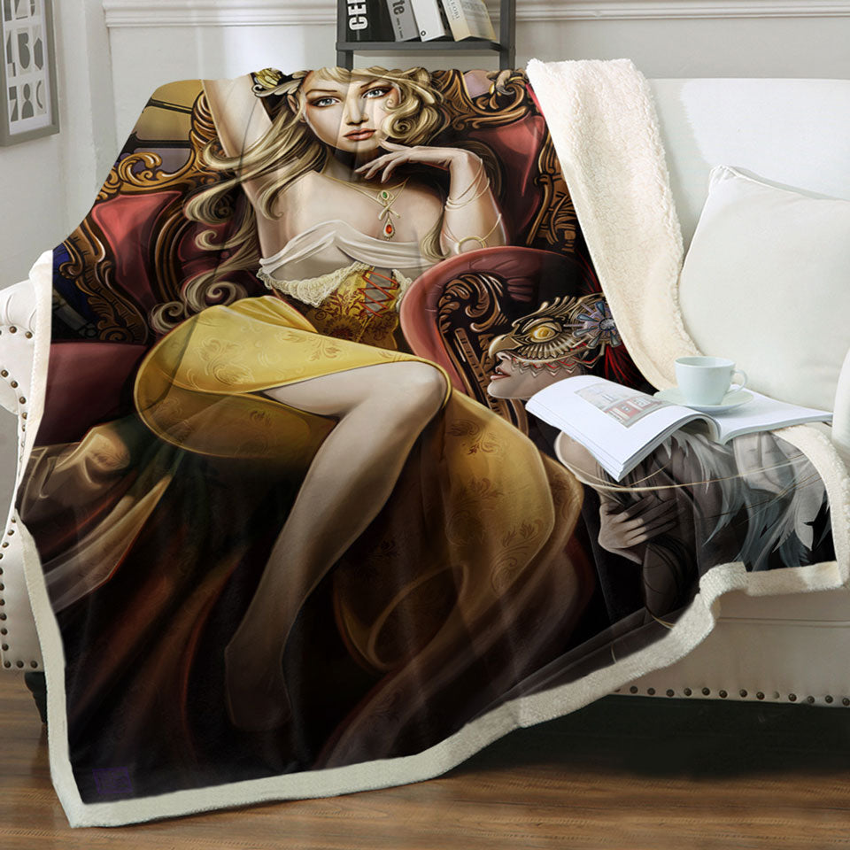 products/Fine-Art-Beautiful-Girl-the-Fettered-Queen-Throw-Blanket