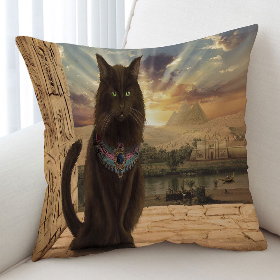 Fine Art Cat Prince in Egypt Decorative Cushions