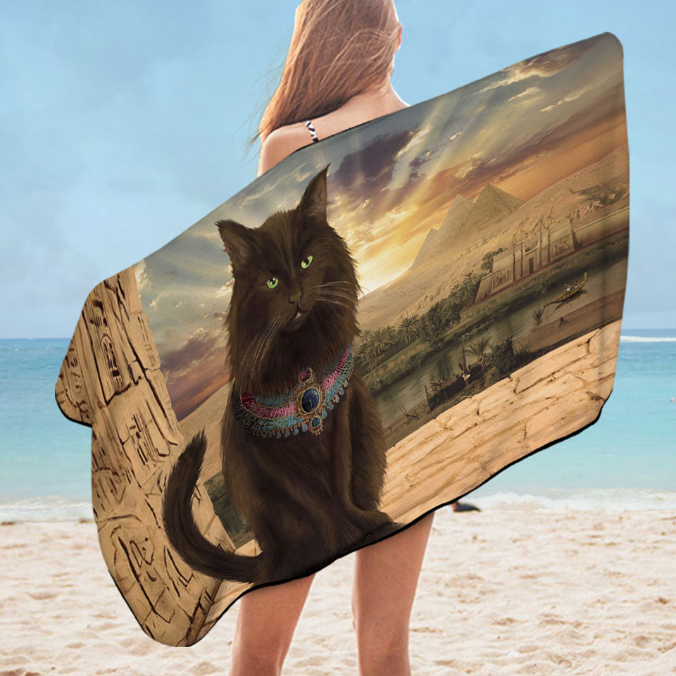 Fine Art Cat Prince in Egypt Pool Towels