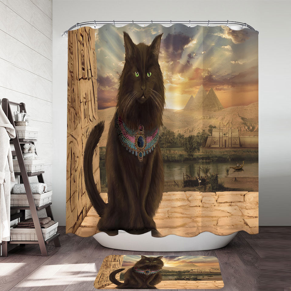 Fine Art Cat Prince in Egypt Shower Curtains