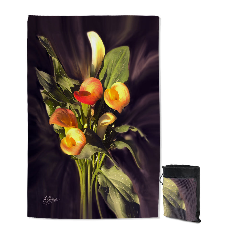 Fine Art Flower Bloom Orchid Travel Beach Towel