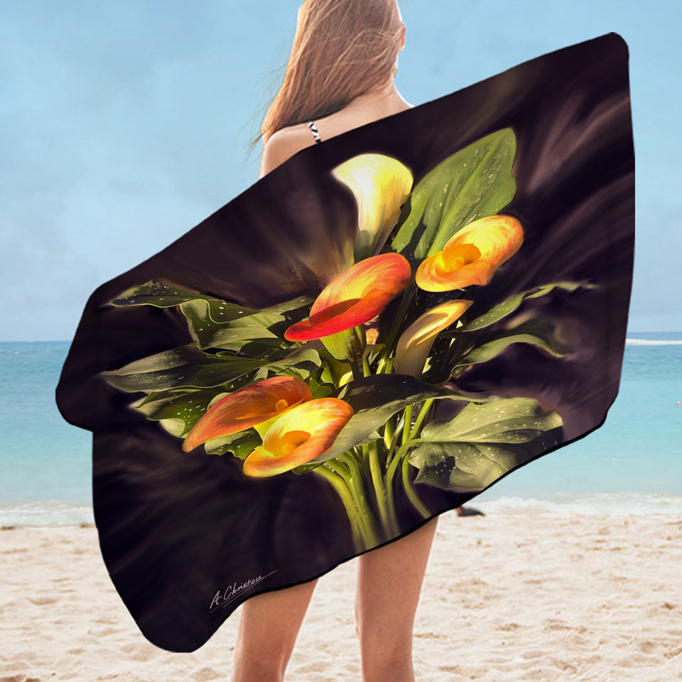 Fine Art Flower Bloom Orchid Womens Beach Towel