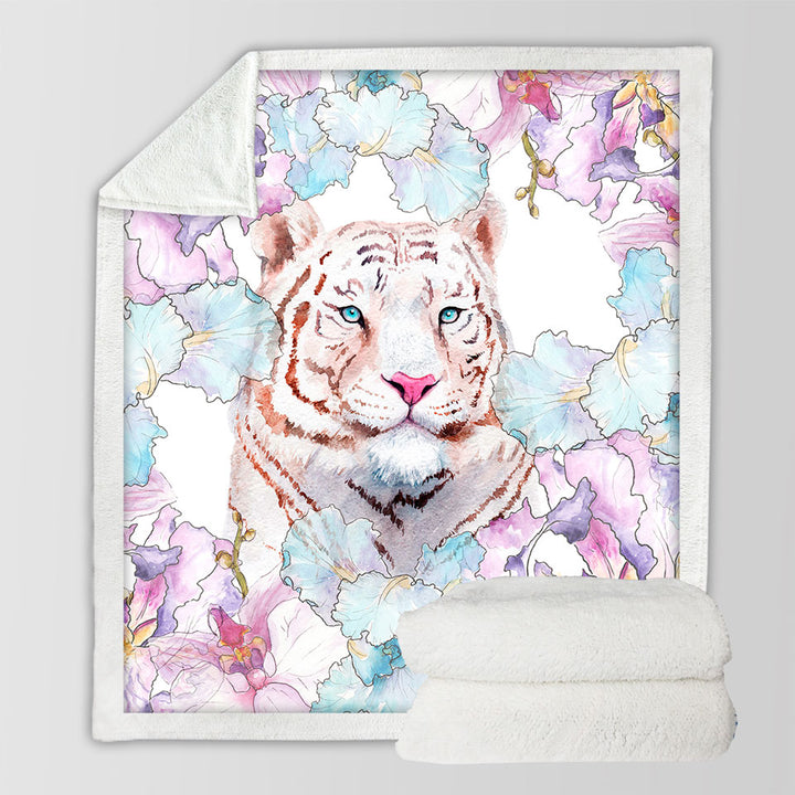 Fine Art Painting Tiger Throw Blankets