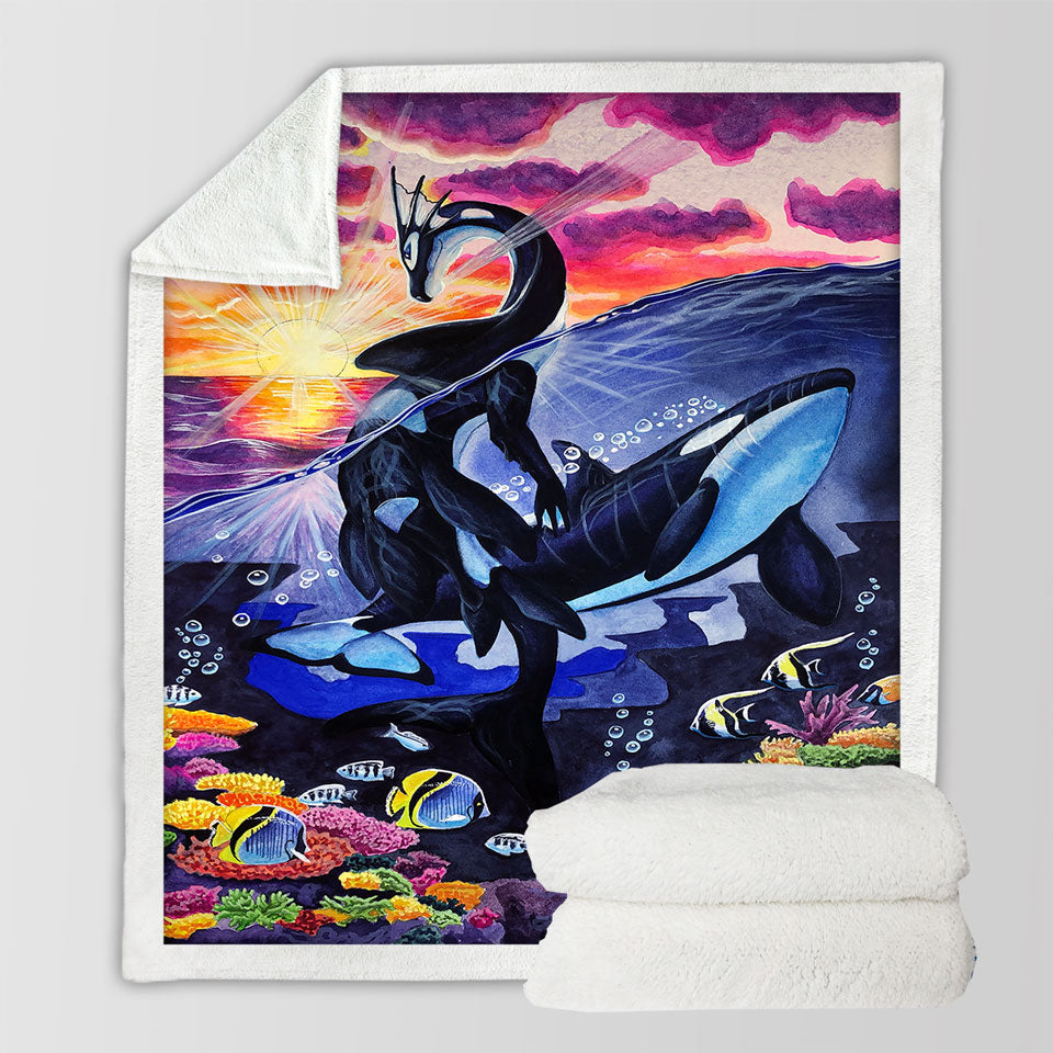 products/Fine-Art-Throws-Ocean-Sunrise-Corals-Fish-Whales-and-Dragon