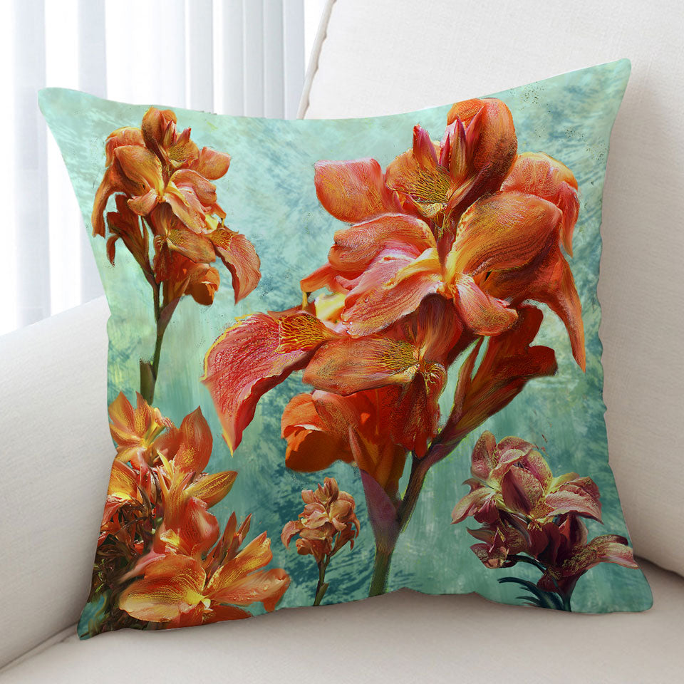 Fine Floral Decorative Cushions Art Orchid Bouquet