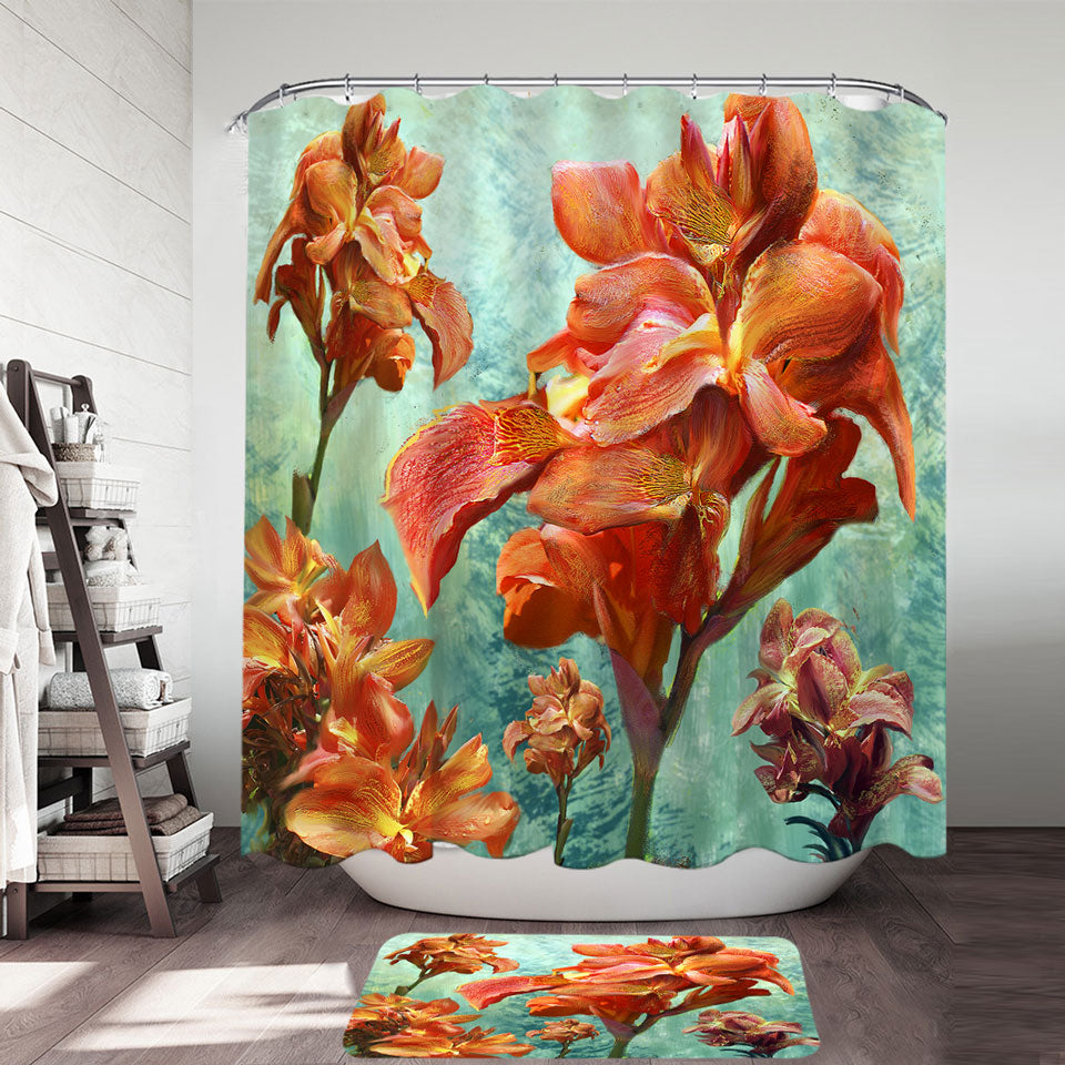 Fine Floral Shower Curtain Art Orchid Bouquet
