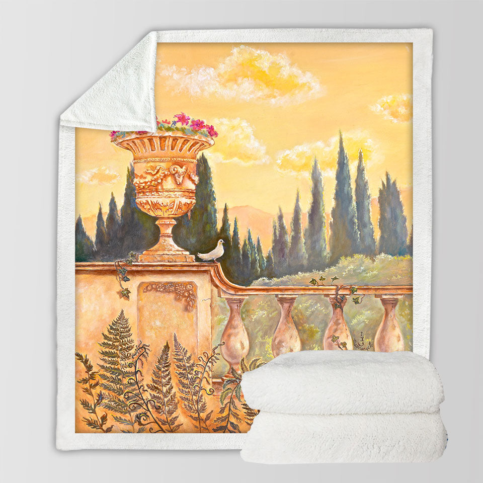 products/Fine-Sofa-Blankets-Art-Painting-Beautiful-Terrace-Facing-the-Forest