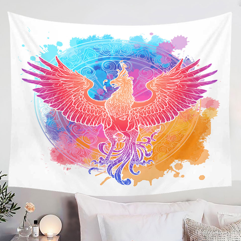 Fire Colors Eagle Wall Art Tapestry