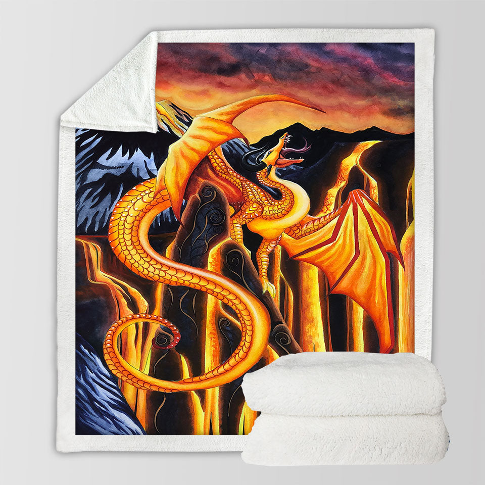 products/Fire-Falls-Fantasy-Art-Painting-Decorative-Throws-Dragon