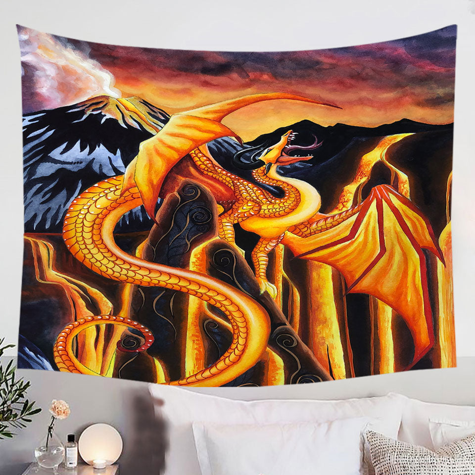 Fire-Falls-Fantasy-Art-Painting-Wall-Decor-Dragon