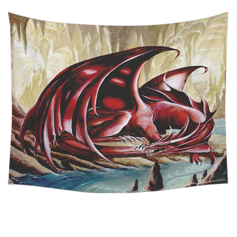 Firebrand Red Dragon Drawing Wall Decor