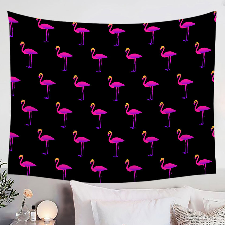 Flamingo Wall Decor Tapestry Purplish Flamingo Pattern