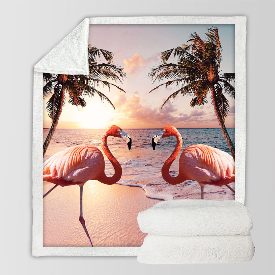 products/Flamingos-Throw-Blanket-Beach-Colorful-Sunset-Palm-Trees-and-Flamingos
