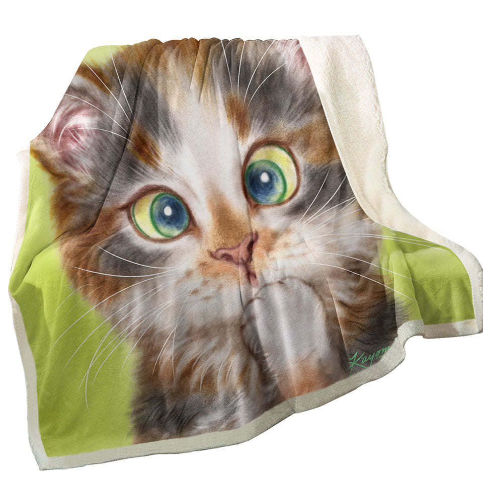 Fleece Blankets Cats Cute and Funny Faces Sweet Kitten