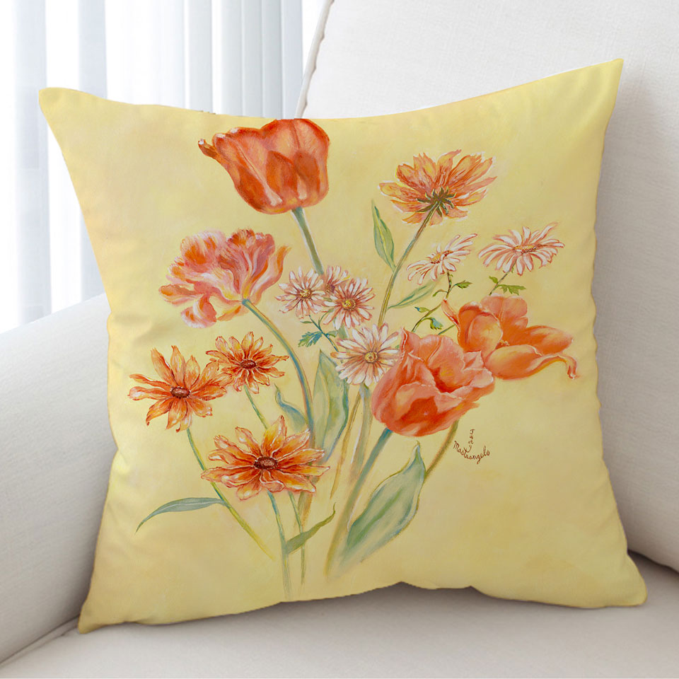 Floral Art Painting Tulips Cushion Covers