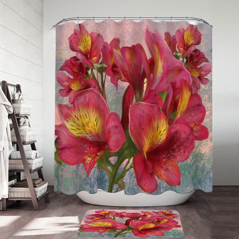 Floral Art Pink Orchid Shower Curtain