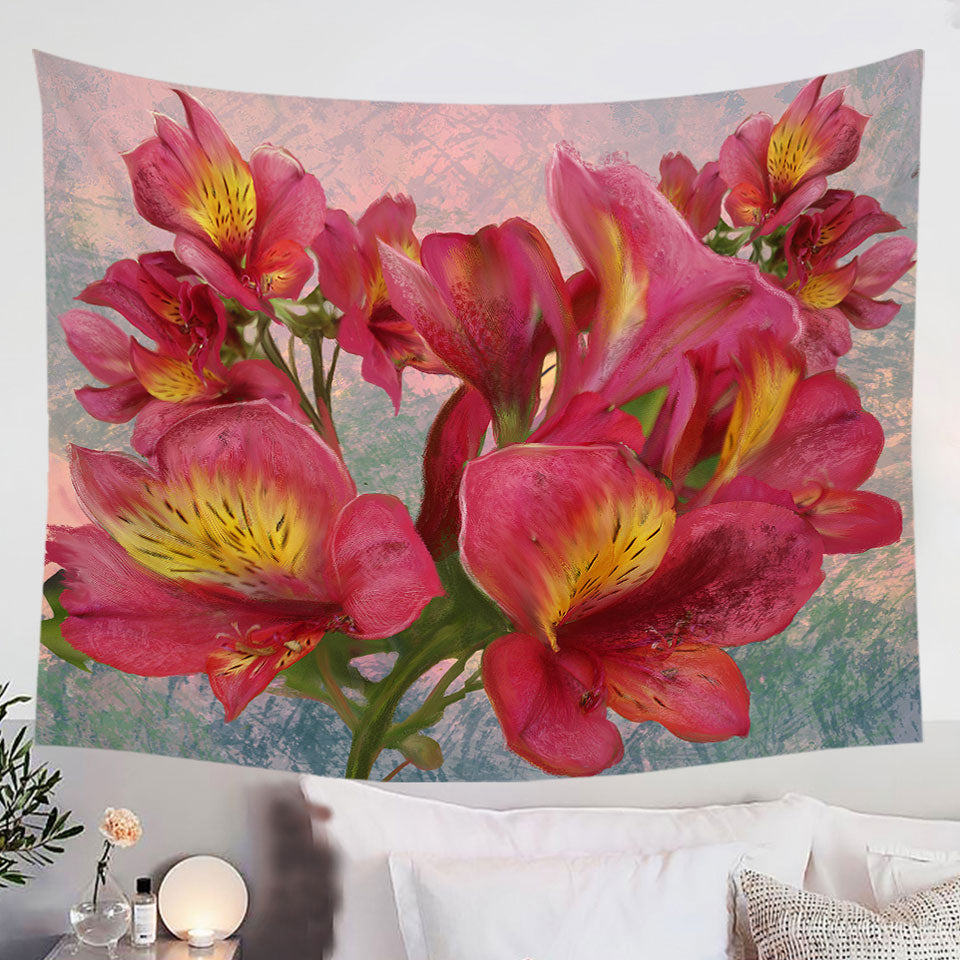 Floral-Art-Pink-Orchid-Tapestry