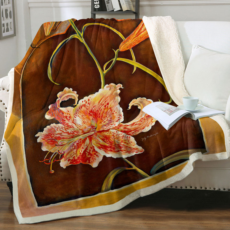 products/Floral-Art-Tiger-Lilies-Throw-Blanket