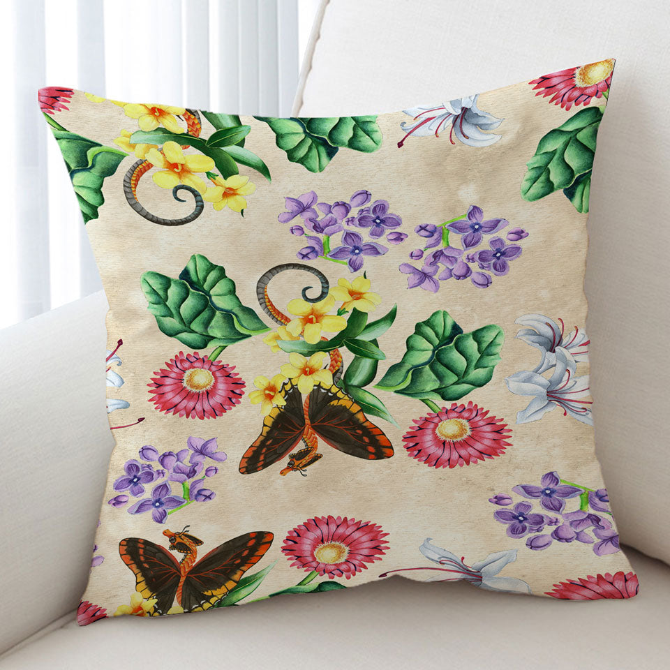 Floral Butterflies Dragons Cushion Covers