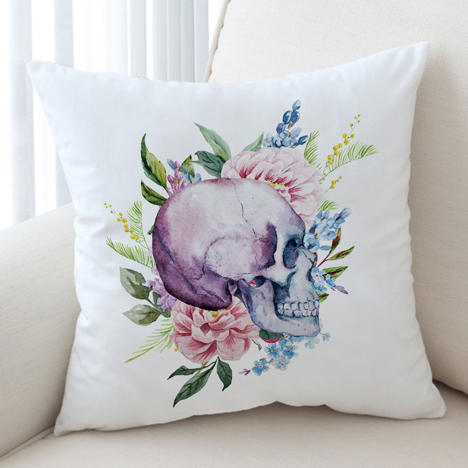 Floral Human Skull Unusual Cushions