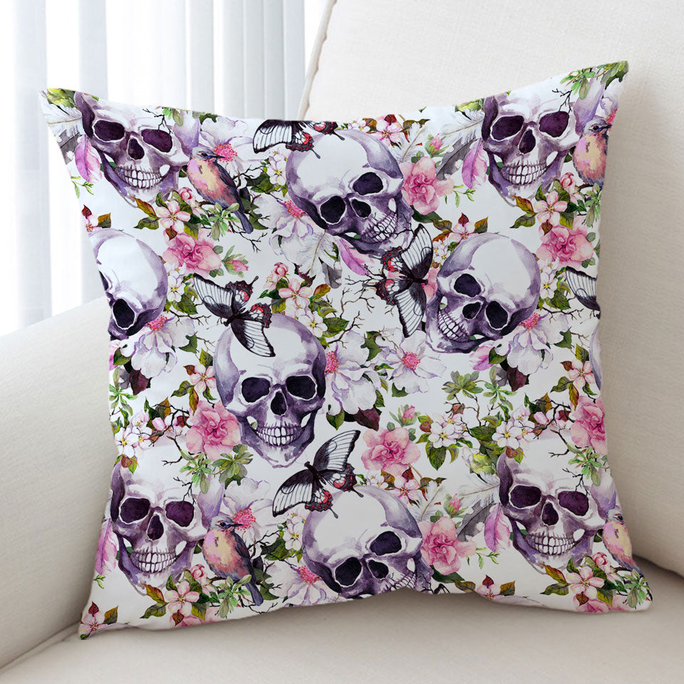 Floral Skulls Cushion Covers