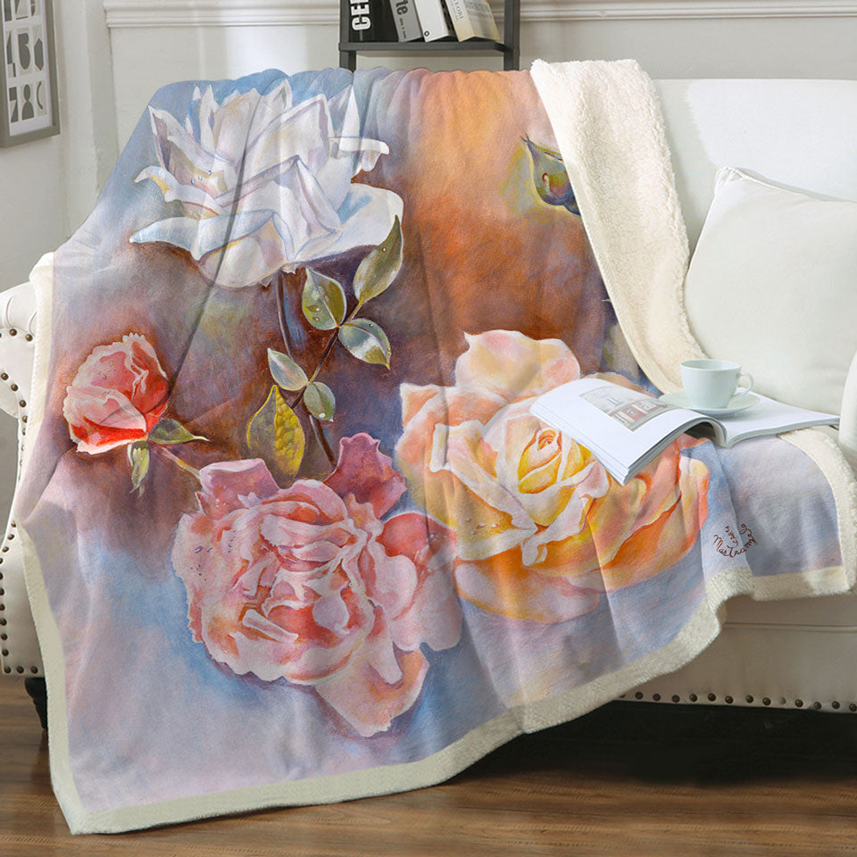 products/Floral-Sofa-Blankets-Art-Painting-Beautiful-Multi-Colored-Roses