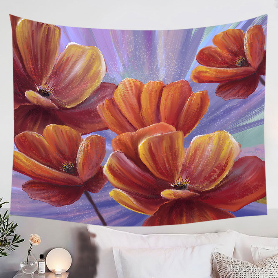 Floral-Wall-Decor-Art-the-Bloom-of-the-Poppy-Tapestry