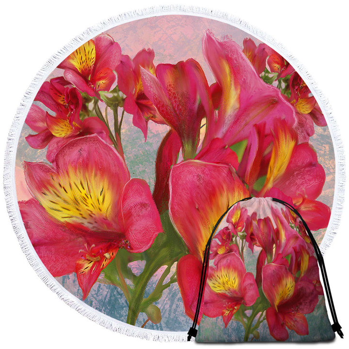 Floral Womens Beach Towel Art Pink Orchid