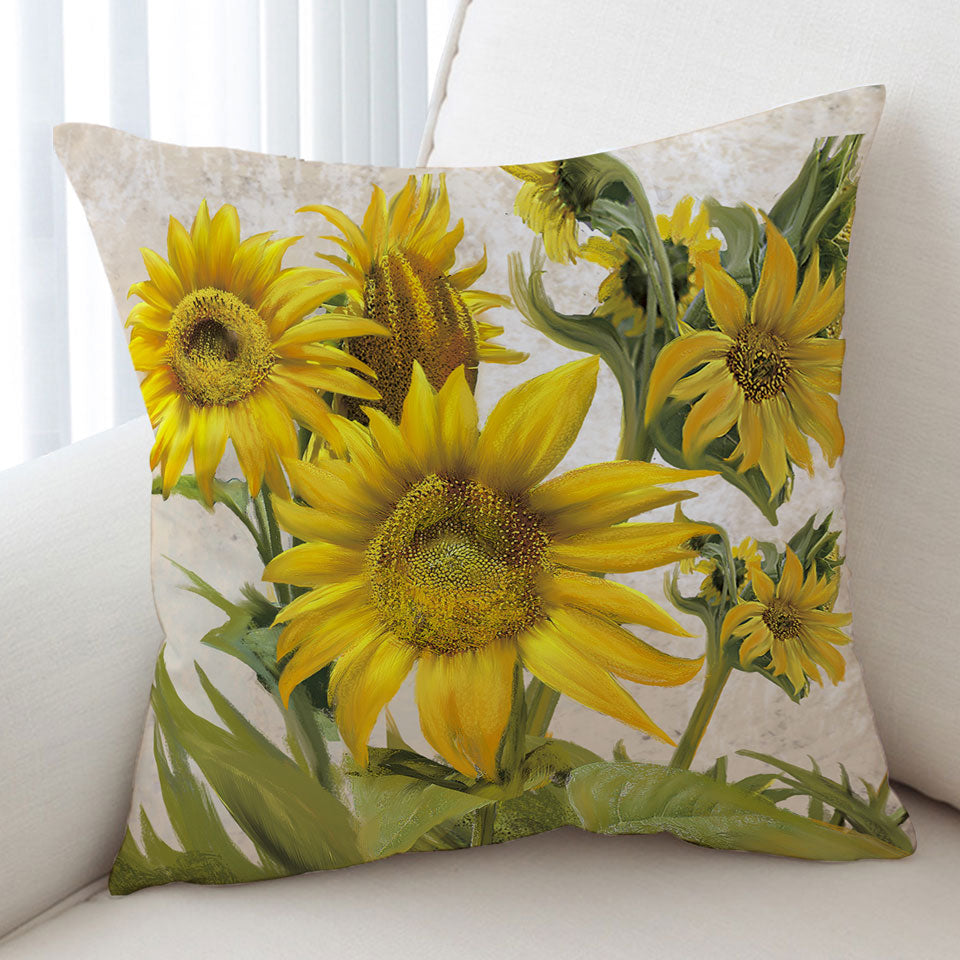 Flower Art Sunflower Cushions