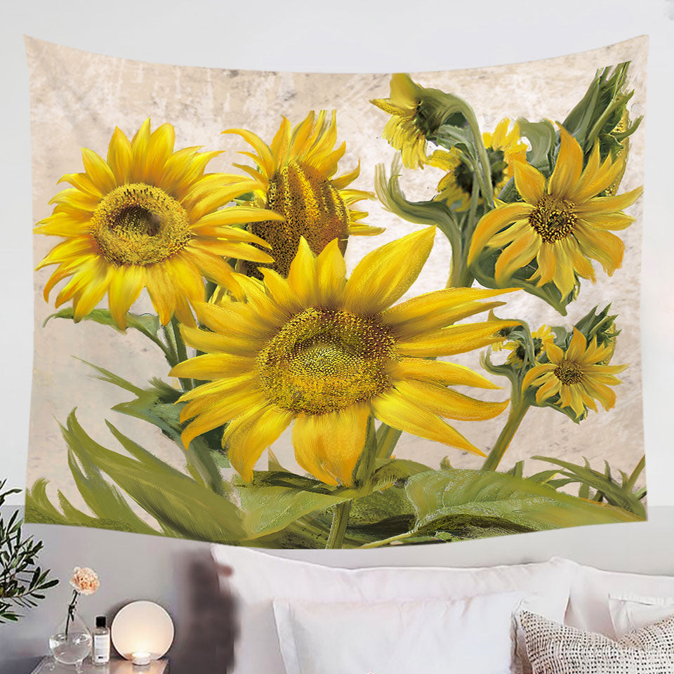 Flower-Art-Sunflower-Wall-Decor-Tapestry