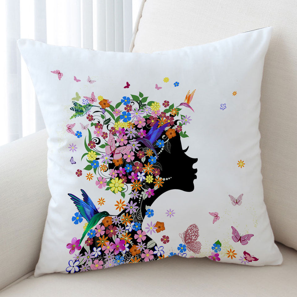 Flower Girl and Hummingbirds Cushions