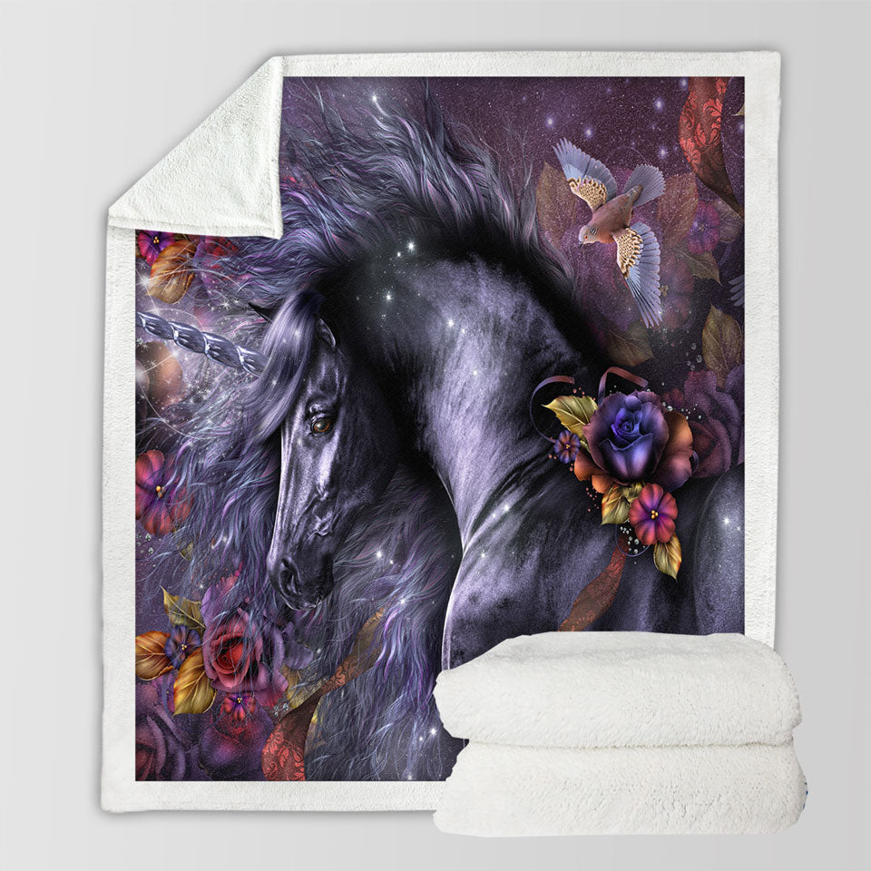 products/Flowers-Birds-and-Beautiful-Magical-Unicorn-Horse-Sherpa-Blanket