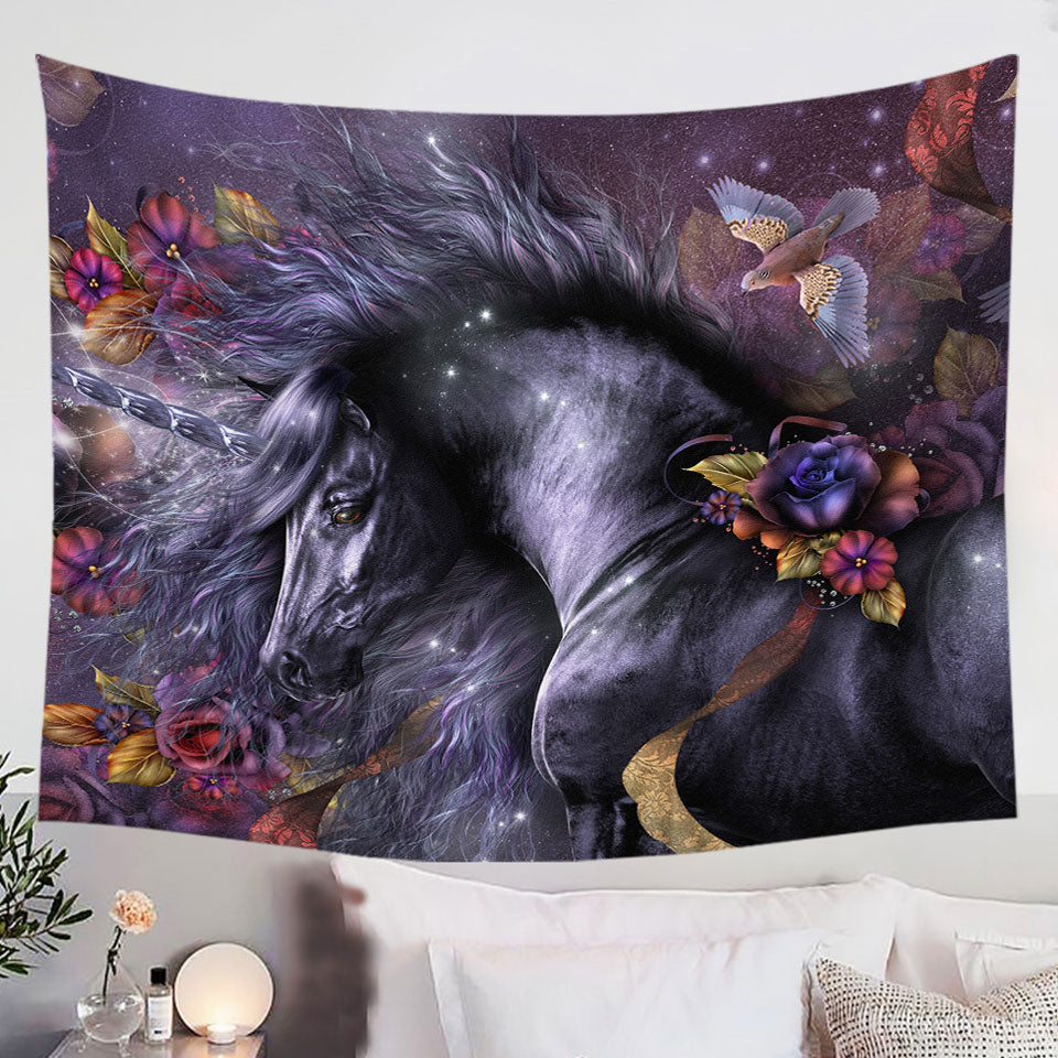 Flowers-Birds-and-Beautiful-Magical-Unicorn-Horse-Tapestry