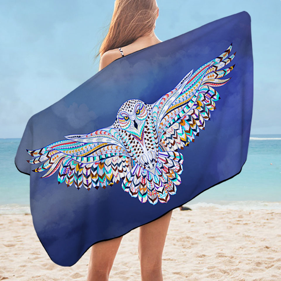 Flying Owl Beach Towel