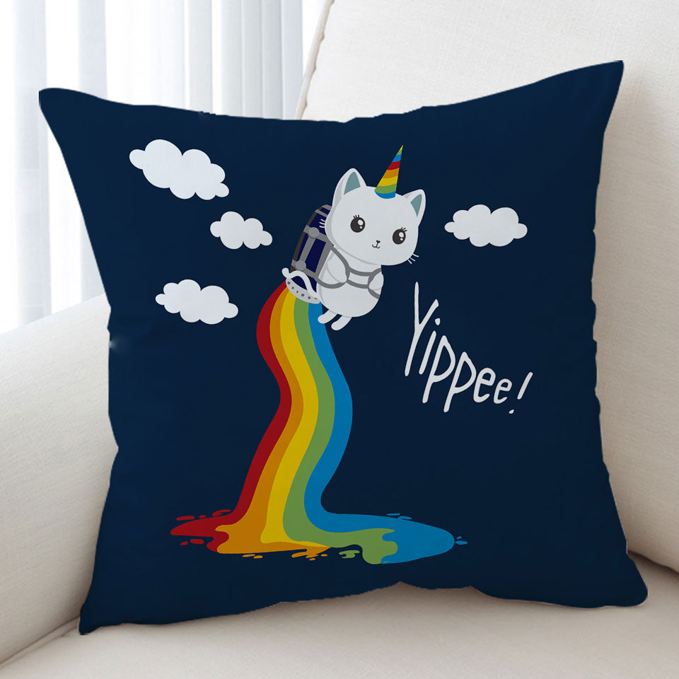 Flying Unicorn Cat Kids Cushions