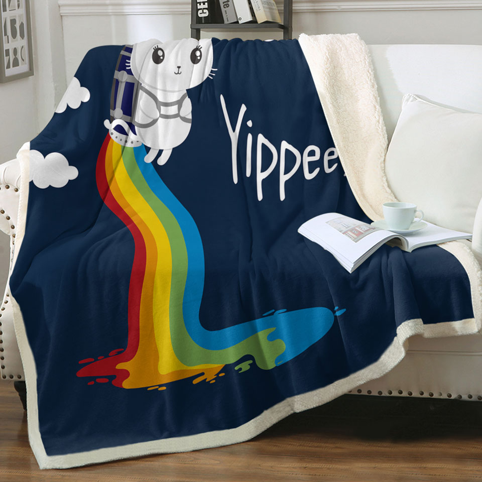 Flying Unicorn Cat Kids Throw