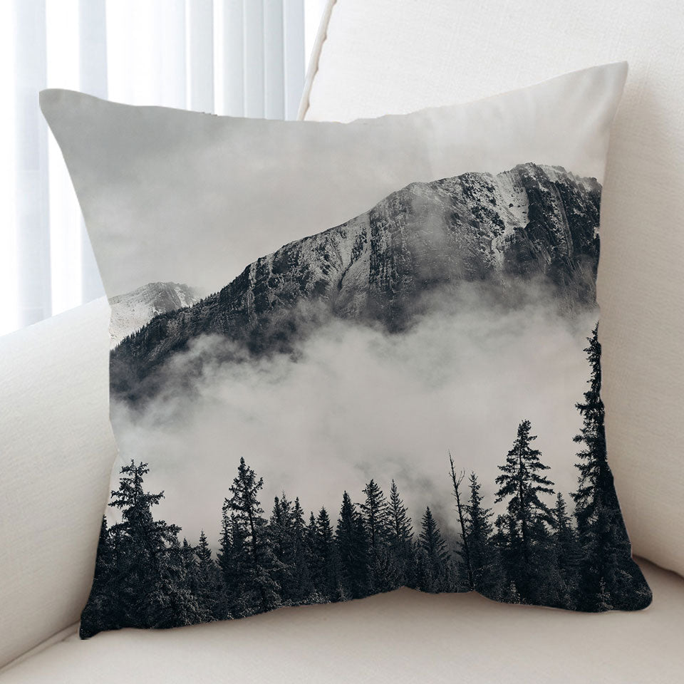 Foggy Mountains and Forest Decorative Cushions