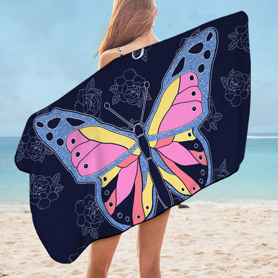 Follow Your Dream Butterfly Womens Beach Towel
