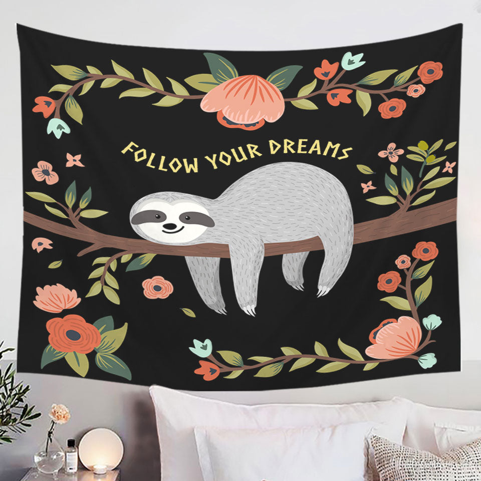 Cactus Tapestry with Black and White Stripes