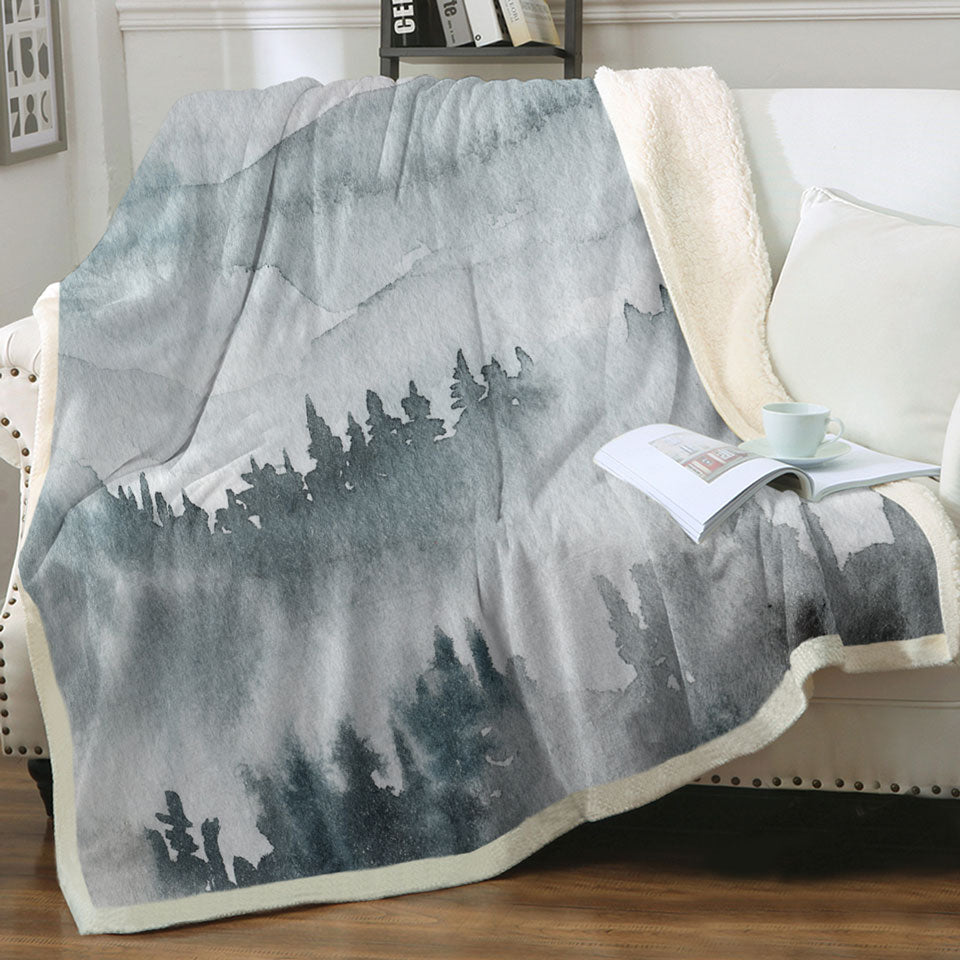 Forested Mountain Sofa Blankets