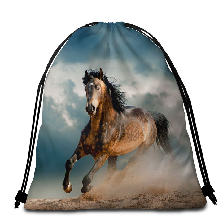 Free Spirit Running Horse Beach Towels and Bags Set