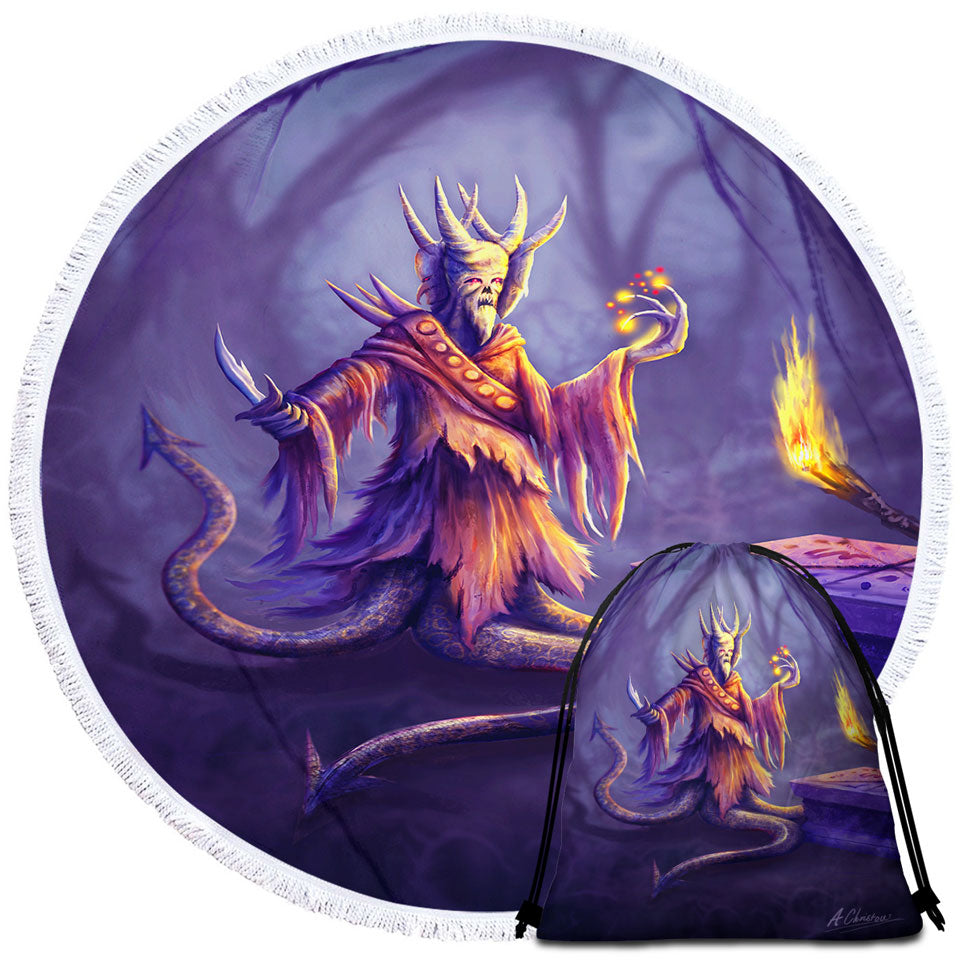Frightening Fantasy Art Beach Towels and Bags Set Lord Altis the Monster