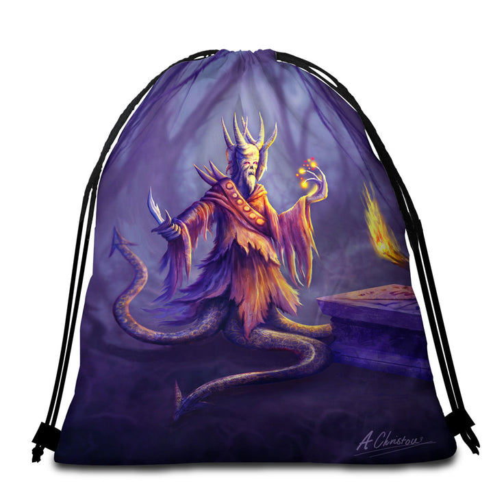 Frightening Fantasy Art Packable Beach Towel Lord Altis the Monster