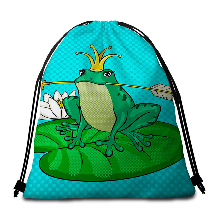 Frog Queen Beach Towel Bags