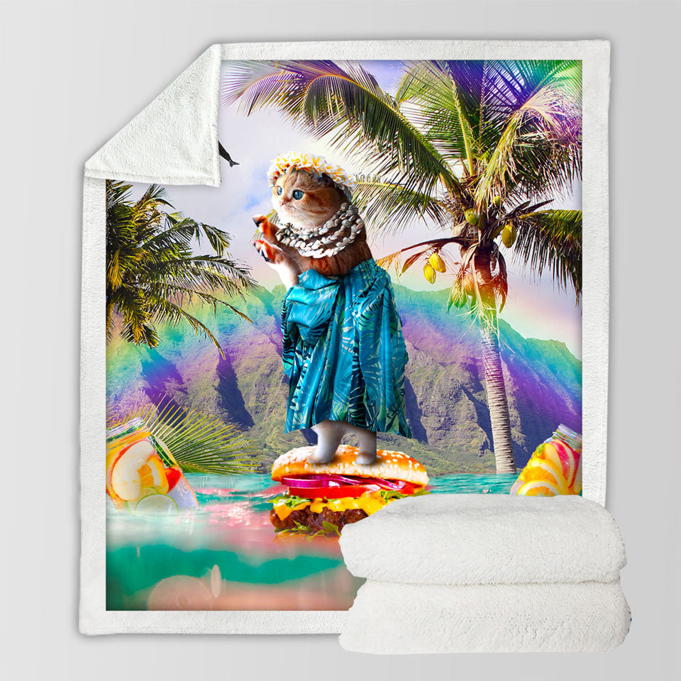 products/Funny-Aloha-Girl-Cat-on-Hawaiian-Burger-Sherpa-Blanket