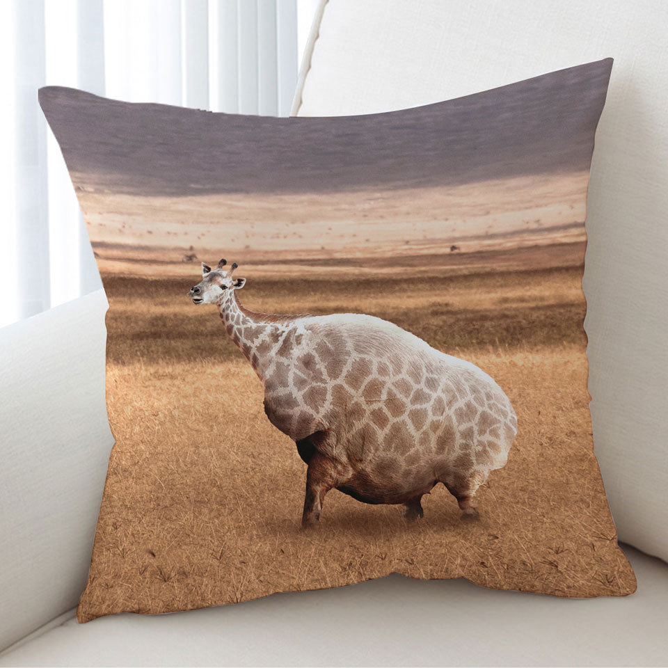 Funny Animals Art Fat Giraffe Cushion Covers