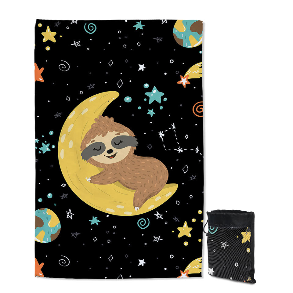 Funny Astronaut Sloth Childrens Beach Towels