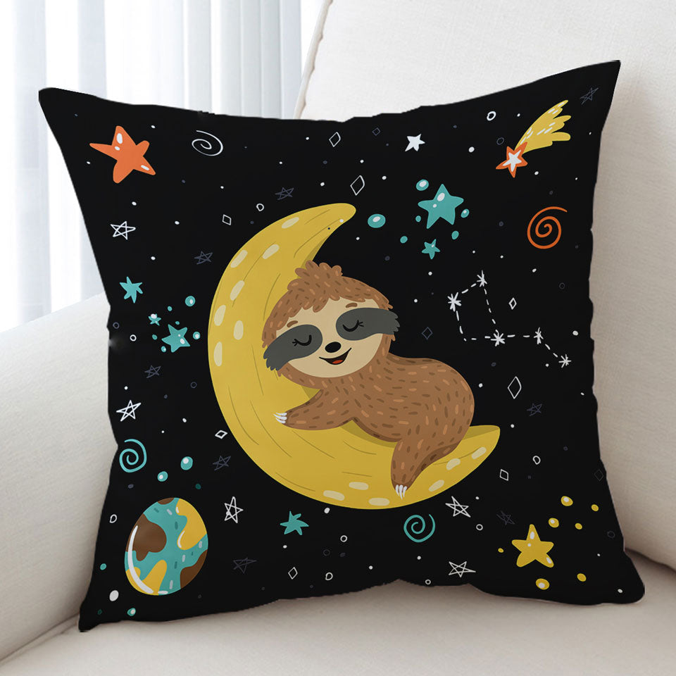 Funny Astronaut Sloth Childrens Cushion