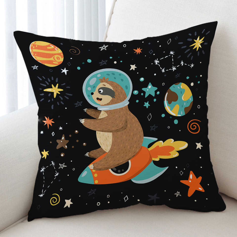 Funny Astronaut Sloth Kids Cushion